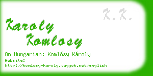 karoly komlosy business card